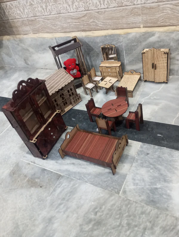 Handcrafted Miniature Wooden Furniture Set for Home Decor and Gift Ideas - Image 2