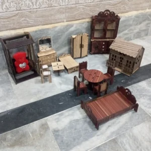 Handcrafted Miniature Wooden Furniture Set for Home Decor and Gift Ideas