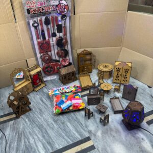 Wooden Dollhouse Furniture & Toy Kitchen Set – Best Kids Toys in Pakistan