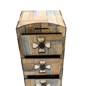 Handcrafted Wooden 3-Drawer Storage Box – Stylish Organizer for Jewelry & Accessori