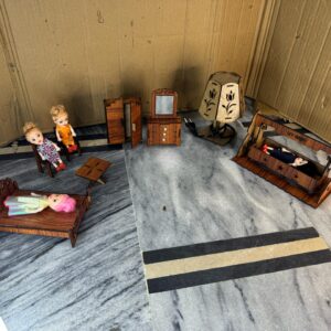 Mini Wooden Doll Furniture Set – Complete Guriya Ka Ghar with Bed, Cot, Chairs, Dressing Table & More – Best Gift for Girls – Alejazz Online Store