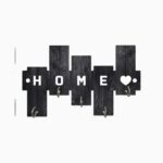 Rustic "HOME" Wooden Key & Coat Rack