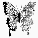 Floral Butterfly Geometric Wall Art – Precision Laser-Cut Decorative Wall Hanging