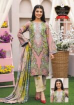 Women's Premium 3 Piece Printed Lawn Suit with Chiffon Dupatta | Unstitched Summer Collection