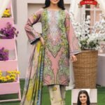 Women's Premium 3 Piece Printed Lawn Suit with Chiffon Dupatta | Unstitched Summer Collection