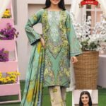 Women's Premium 3 Piece Printed Lawn Suit with Chiffon Dupatta | Unstitched Summer Collection