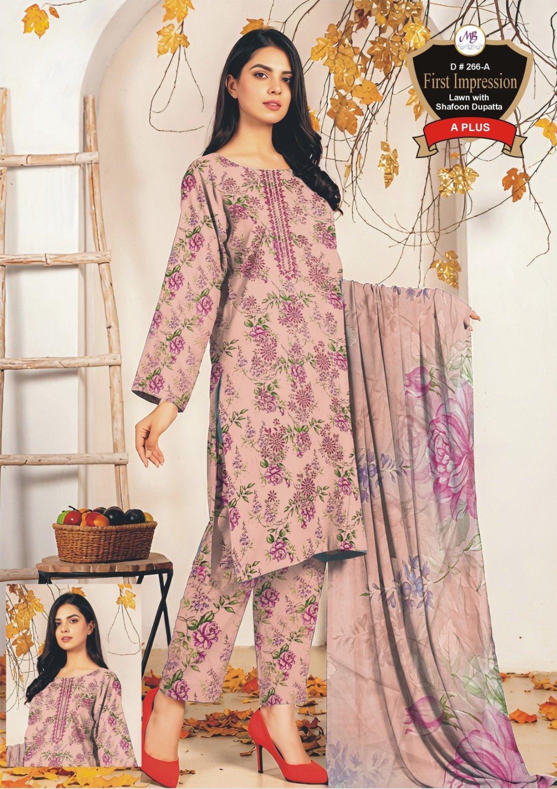 WhatsApp Image 2026-07-16 at 7.34.25 PM (1) Women's Premium 3 Piece Printed Lawn Suit with Chiffon Dupatta | Unstitched Summer Collection - Image 1