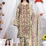Alejazz Premium 3 Piece Printed Lawn Suit with Chiffon Dupatta | Unstitched Summer Collection